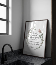 Load image into Gallery viewer, C S Lewis Quote "You can't go back and change the beginning..." Book Lover Print C S Lewis poster Framed & Unframed Options