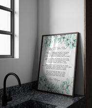 Load image into Gallery viewer, Dust If You Must Poem Print by Rose Milligan Rose Milligan Poem Poster Print - Eucalyptus Wall Art