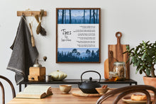 Load image into Gallery viewer, Trees By Joyce Kilmer Poem Poster Print Poetry Wall Art - Framed & Unframed Options