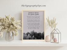 Load image into Gallery viewer, Robert Frost Poem Print: Stopping by Woods on a Snowy Evening