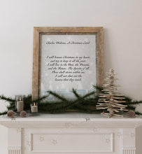 Load image into Gallery viewer, A Christmas Carol Quote Charles Dickens I will honor Christmas in my heart - Literary wall art poster print, physical print without frame