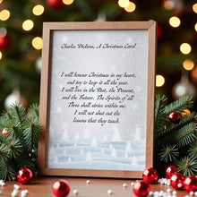 Load image into Gallery viewer, A Christmas Carol Quote Charles Dickens I will honor Christmas in my heart - Literary wall art poster print, physical print without frame