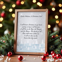 Load image into Gallery viewer, A Christmas Carol Quote Charles Dickens "I will honor Christmas in my heart..."