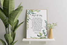 Load image into Gallery viewer, Prayer of Jabez Christian Wall Art: Watercolor Leaves Scripture Print