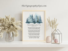 Load image into Gallery viewer, Robert Frost Poem Print: “Stopping by Woods on a Snowy Evening.”