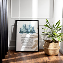 Load image into Gallery viewer, Stopping by Woods on a Snowy Evening Robert Frost Poem The woods are lovely, dark and deep - Framed And Unframed Options