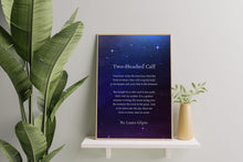 Load image into Gallery viewer, Two Headed Calf by Laura Gilpin Illustrated Poem Print There are twice as many stars as usual - Framed & Unframed Options