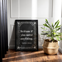 Load image into Gallery viewer, Morticia Addams Art Print: Spooky Addams Family Quote Decor