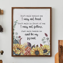 Load image into Gallery viewer, Albert Camus: "Don't walk behind me... Just be my friend" - Framed & Unframed Options