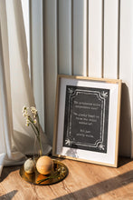 Load image into Gallery viewer, The Addams Family Decor Movie Quote "We gladly feast on those who would subdue us... Not just pretty words". Framed & Unframed Options