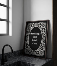 Load image into Gallery viewer, Wednesday's child is full of woe Wednesday Addams Family wall art - Framed & Unframed Options