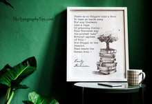 Load image into Gallery viewer, Emily Dickinson Poem Print - There is no Frigate like a Book - Physical Print Without Frame