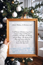 Load image into Gallery viewer, A Christmas Carol Quote Charles Dickens I will honor Christmas in my heart - Literary wall art poster print, physical print without frame