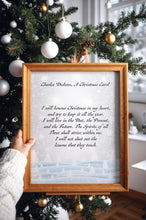 Load image into Gallery viewer, A Christmas Carol Quote Charles Dickens "I will honor Christmas in my heart..."