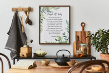 Load image into Gallery viewer, Prayer of Jabez Christian Wall Art: Watercolor Leaves Scripture Print