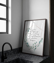 Load image into Gallery viewer, Serenity Prayer Print: Non-Religious, AA Gift, Watercolor Eucalyptus