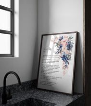 Load image into Gallery viewer, Rumi Quote Art Print: The Guest House Poem, Floral Decor