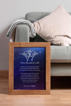 Load image into Gallery viewer, Two Headed Calf by Laura Gilpin Illustrated Poem Print There are twice as many stars as usual - Framed & Unframed Options