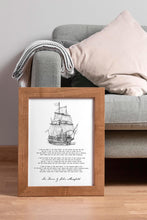 Load image into Gallery viewer, Sea Fever Poem Print, John Masefield Poetry Nautical Wall Art