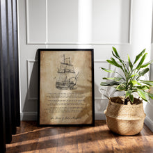 Load image into Gallery viewer, Sea Fever Poem Print, John Masefield Poetry Nautical Wall Art