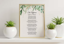 Load image into Gallery viewer, The Difference Poem By Grace L. Naessens Christian Poetry About Prayer - Framed & Unframed Options