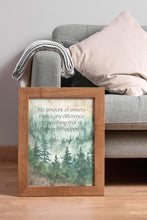 Load image into Gallery viewer, Alan Watts Quote Print - Anxiety Inspirational Wall Art - Mindfulness Poster - Forest Watercolor Decor - Philosophy Print Gift for Thinkers