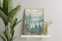 Load image into Gallery viewer, Alan Watts Quote Print - Anxiety Inspirational Wall Art - Mindfulness Poster - Forest Watercolor Decor - Philosophy Print Gift for Thinkers