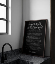Load image into Gallery viewer, Dylan Thomas Poem Print: "Do Not Go Gentle Into That Good Night" Poetry Poster