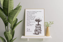 Load image into Gallery viewer, Emily Dickinson Poem Print - There is no Frigate like a Book - Physical Print Without Frame