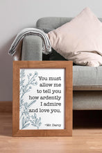 Load image into Gallery viewer, Pride and Prejudice Poster: Jane Austen, Mr. Darcy Love Declaration