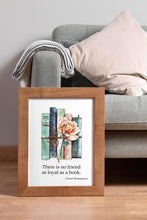 Load image into Gallery viewer, Hemingway Quote "There is no friend as loyal as a book" - Book Shelf Decor Ernest Hemingway Quote Framed & Unframed Options