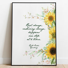 Load image into Gallery viewer, Ruth Bader Ginsburg Quote "Real change, enduring change, happens one step at a time."