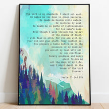 Load image into Gallery viewer, Psalm 23 Art Print – Bible Verse Wall Art, Christian Artwork