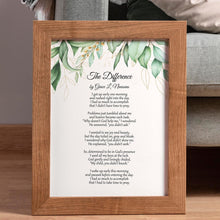 Load image into Gallery viewer, The Difference Poem By Alan Grant - Christian Poetry About Prayer - Physical Print Without Frame