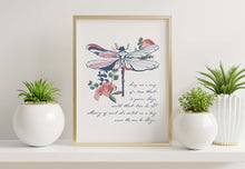 Load image into Gallery viewer, Outlander Skye Boat Song Print Dragonfly: "Sing me a song of a lass that is gone..."