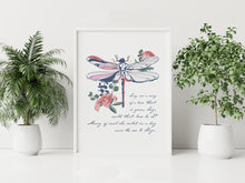 Load image into Gallery viewer, Outlander Skye Boat Song Print Dragonfly: "Sing me a song of a lass that is gone..."