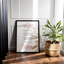 Load image into Gallery viewer, Memorial Poem Print: "I Give You This One Thought to Keep"