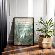 Load image into Gallery viewer, Alan Watts Quote Print - Anxiety Inspirational Wall Art - Mindfulness Poster - Forest Watercolor Decor - Philosophy Print Gift for Thinkers