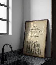 Load image into Gallery viewer, A Reader Lives a Thousand Lives Before He Dies Quote About Reading - Reading Nook Decor Framed & Unframed Options