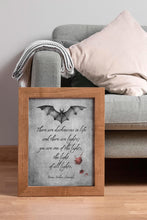 Load image into Gallery viewer, Dracula Book Quote Print Bram Stoker The light of all lights, Literary Wall Art Framed & Unframed Options