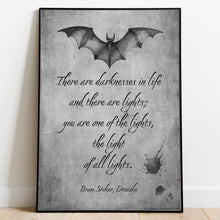Load image into Gallery viewer, Dracula Book Quote Print Bram Stoker The light of all lights, Literary Wall Art Framed & Unframed Options
