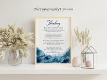 Load image into Gallery viewer, Thinking Poem Print by Walter D. Wintle Inspirational Poetry Poster Print