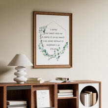 Load image into Gallery viewer, e.e. cummings 'i carry your heart' Poem Art Print