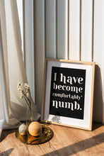 Load image into Gallery viewer, Pink Floyd Comfortably Numb Wall Art - Lyrics Print