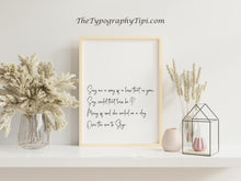 Load image into Gallery viewer, Skye Boat Song Sing me a song of a lass that is gone Romantic Art Print bedroom decor Unframed lyrics print UNFRAMED