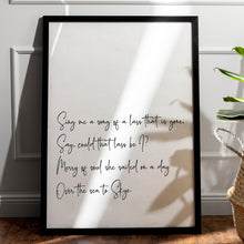 Load image into Gallery viewer, Skye Boat Song Sing me a song of a lass that is gone Romantic Art Print bedroom decor Unframed lyrics print UNFRAMED