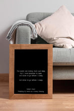 Load image into Gallery viewer, Robert Frost Print - The woods are lovely, dark and deep - Office decor print Robert frost quote Stopping by Woods on a Snowy Evening