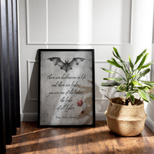 Load image into Gallery viewer, Dracula Quote Print: Bram Stoker Literary Art, Vintage Style