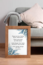 Load image into Gallery viewer, Emily Dickinson Hope is the thing with feathers... Poetry Wall decor Emily Dickinson poem UNFRAMED