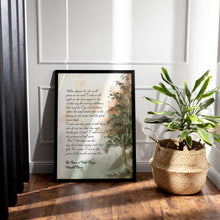 Load image into Gallery viewer, Wendell Berry Poem Print: Watercolor Forest Art, "Peace of Wild Things"